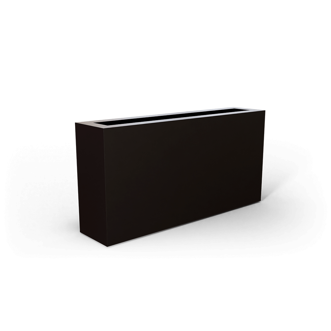 Camoux Rectangular Fiberglass Planter in Matte Charcoal