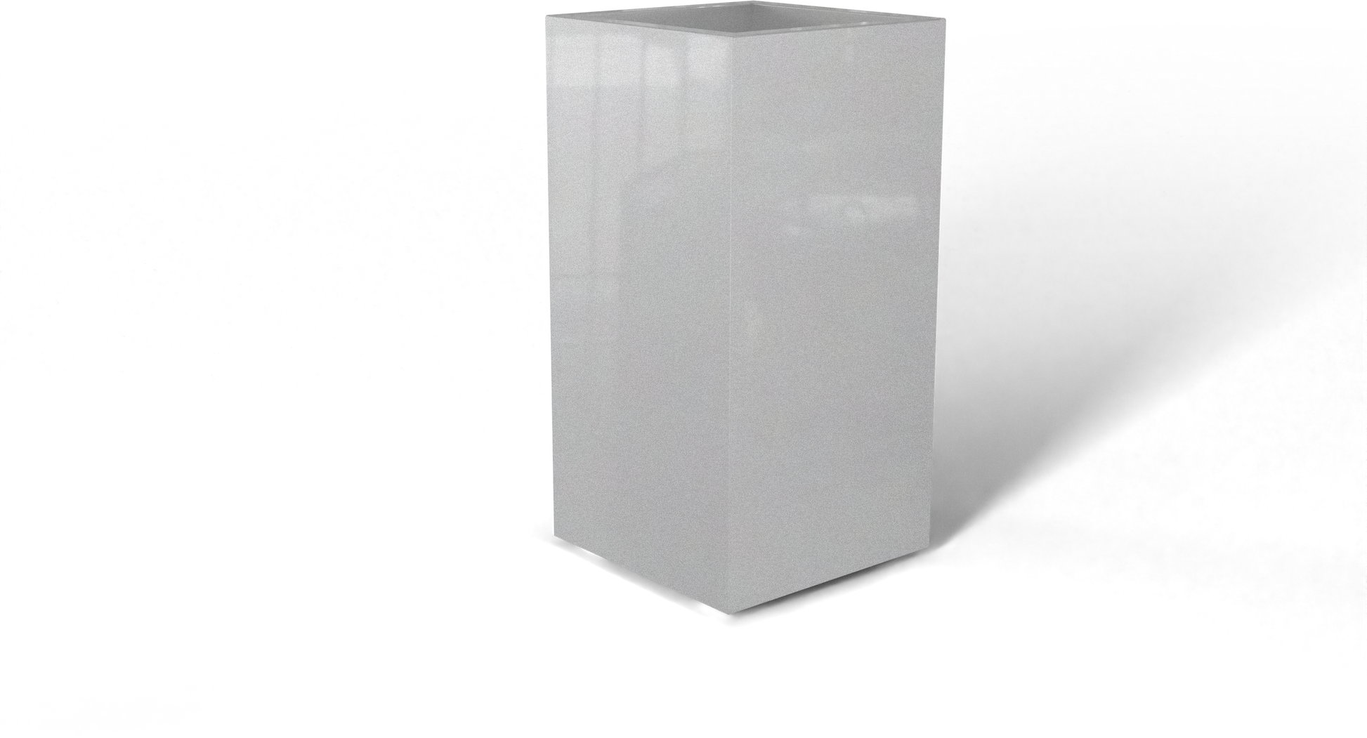 Potsdam Rectangular Fiberglass Planter in Metallic Silver