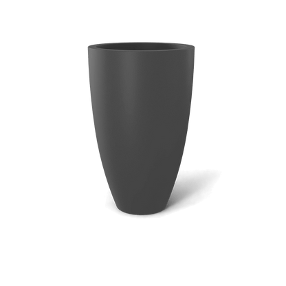 Brannan Round Fiberglass Planter in Matte Gunmetal