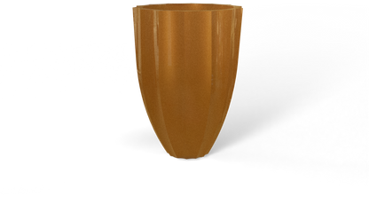 Alicante Round Fiberglass Planter in Metallic Bronze