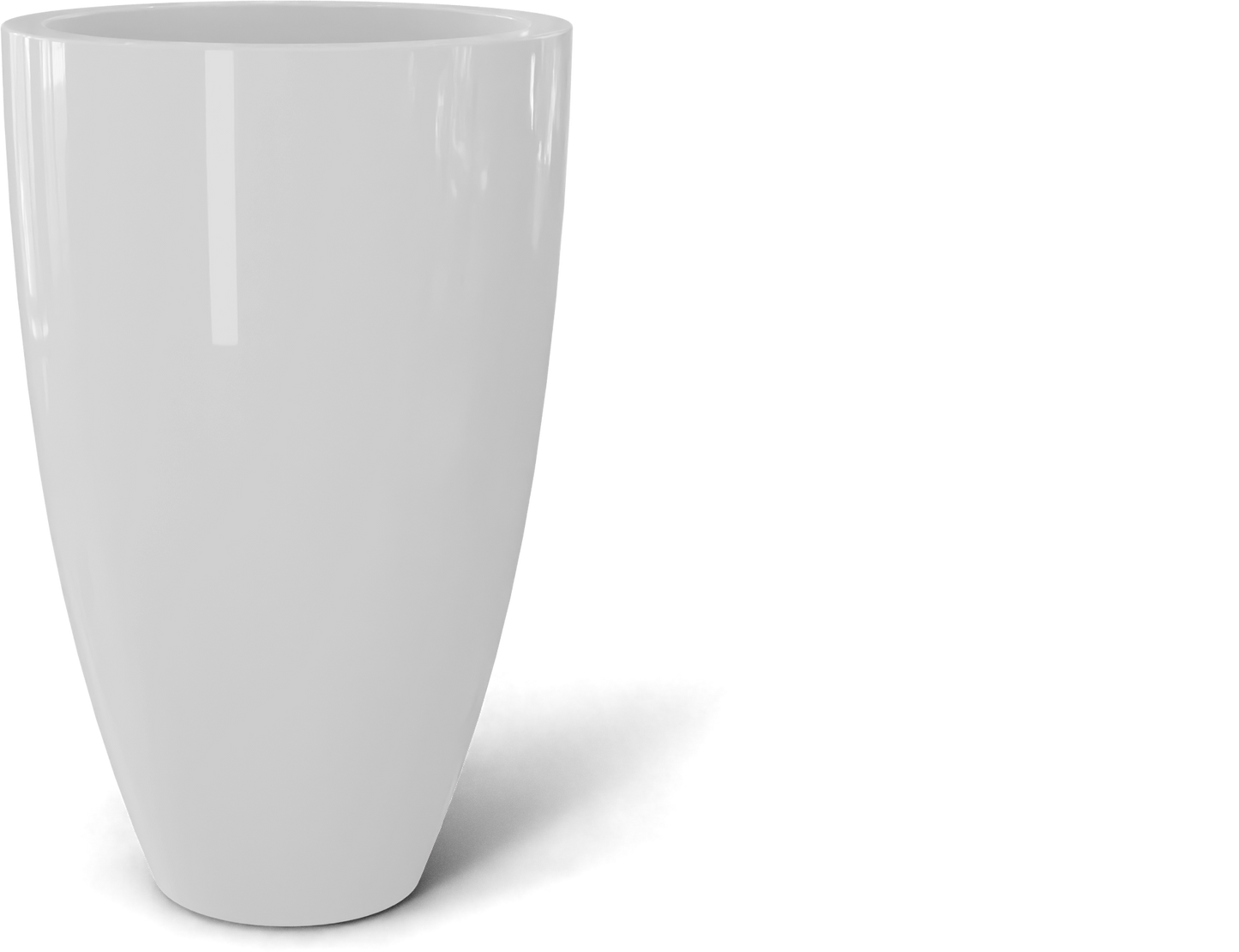 Brannan Round Fiberglass Planter in Gloss Bright White