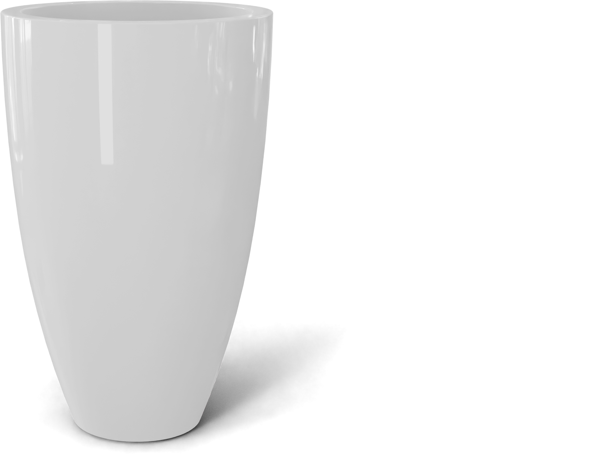 Brannan Round Fiberglass Planter in Gloss Bright White