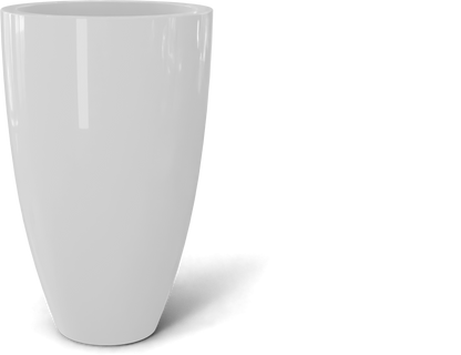 Brannan Round Fiberglass Planter in Gloss Bright White