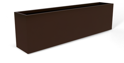 Hudson Rectangular Fiberglass Planter in Matte Dark Brown