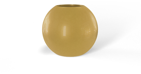 Globe Sculptural Fiberglass Planter in Gloss Metallic Gold