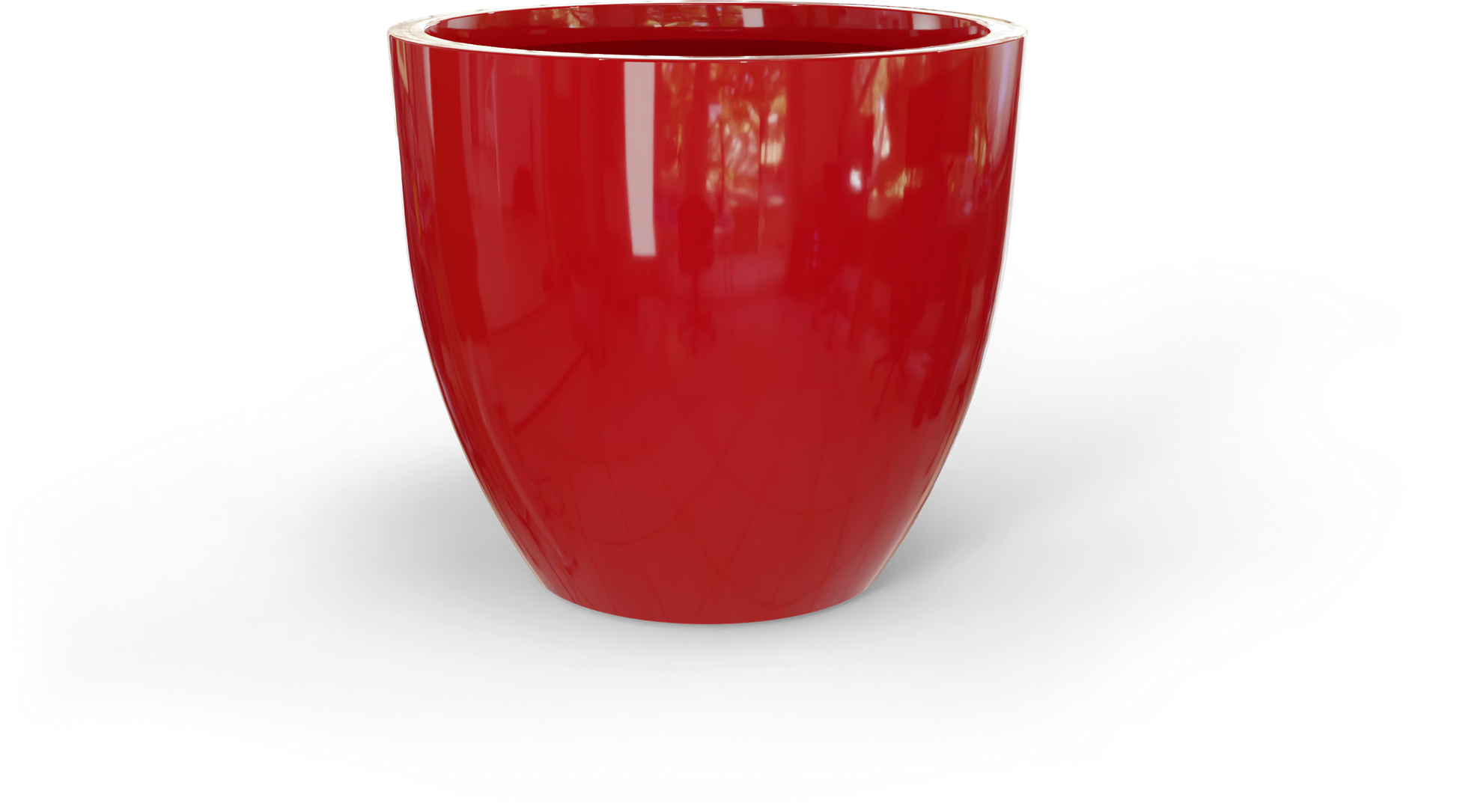 Wannsee Round Fiberglass Planter in Gloss Red