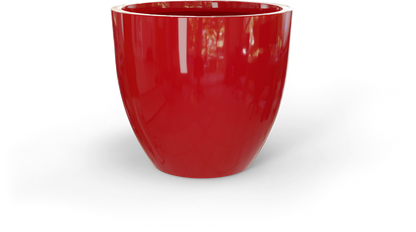 Wannsee Round Fiberglass Planter in Gloss Red