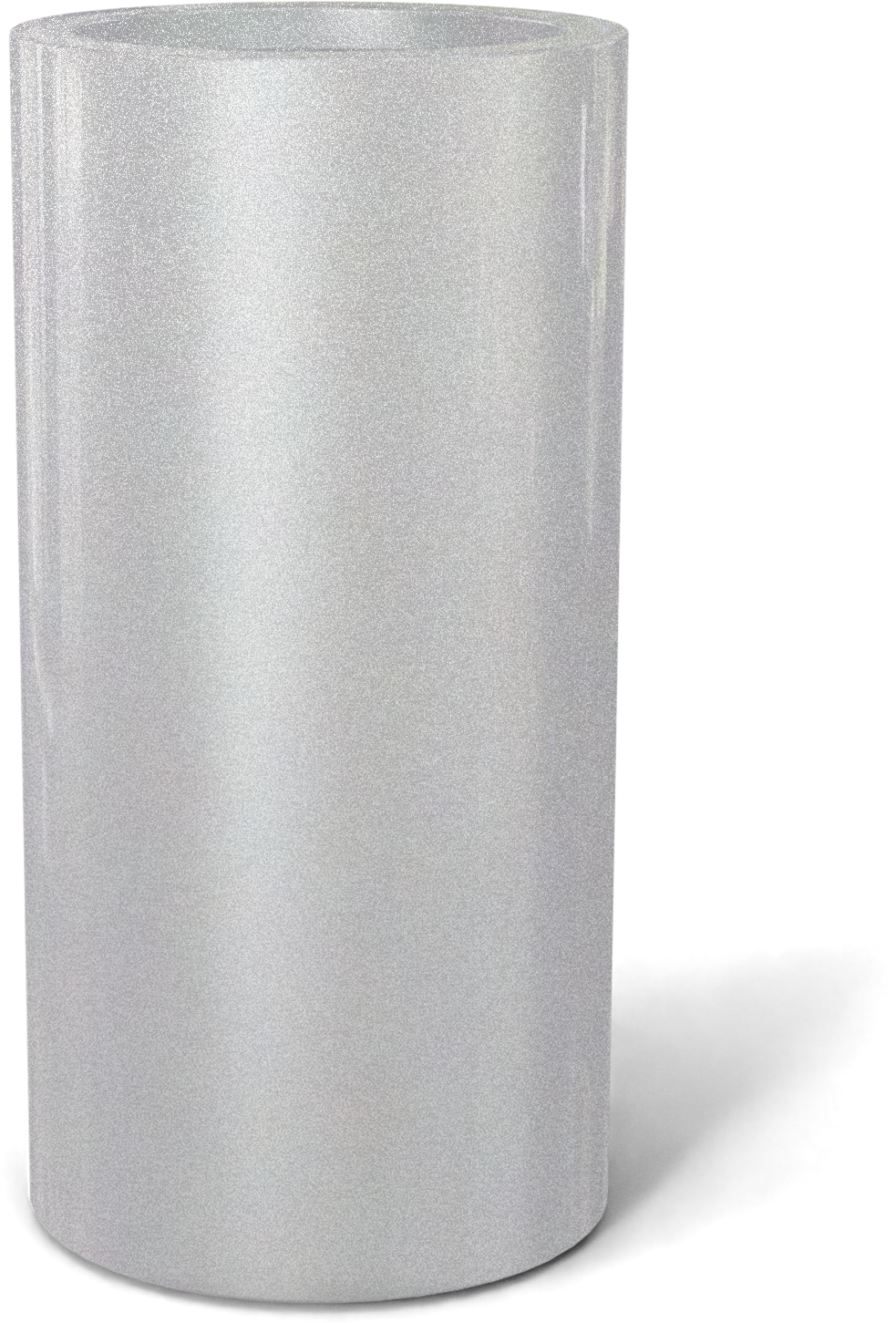 Corry Round Fiberglass Planter in Metallic Silver