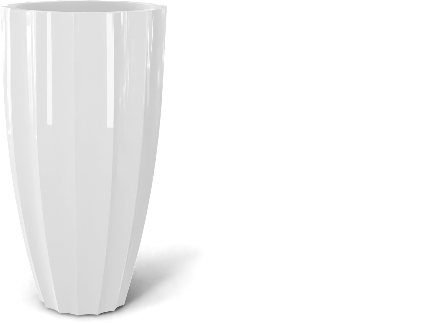 San Jose Round Fiberglass Planter in Gloss Bright White
