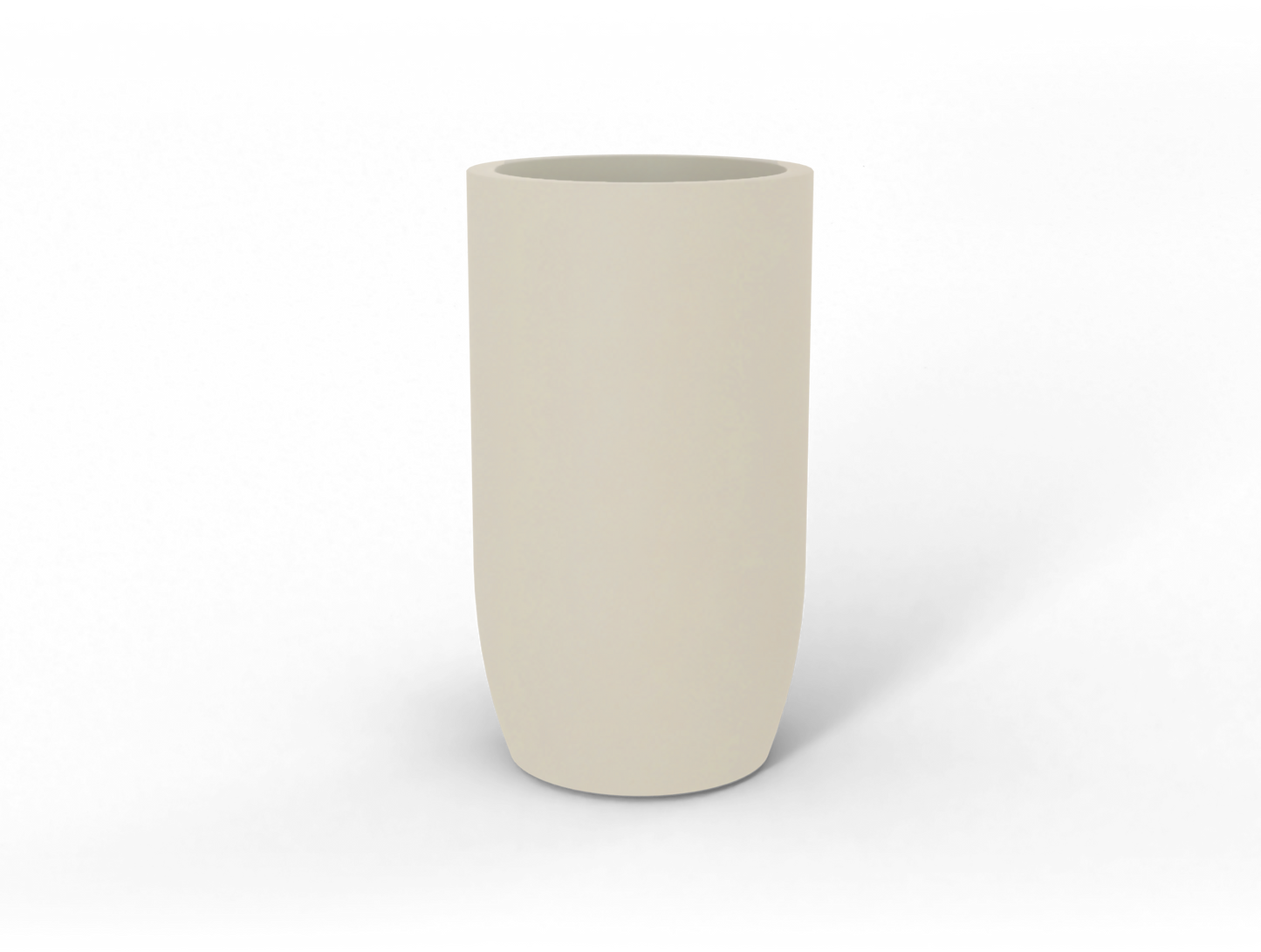 Lisbon Round Fiberglass Planter in Satin Beige