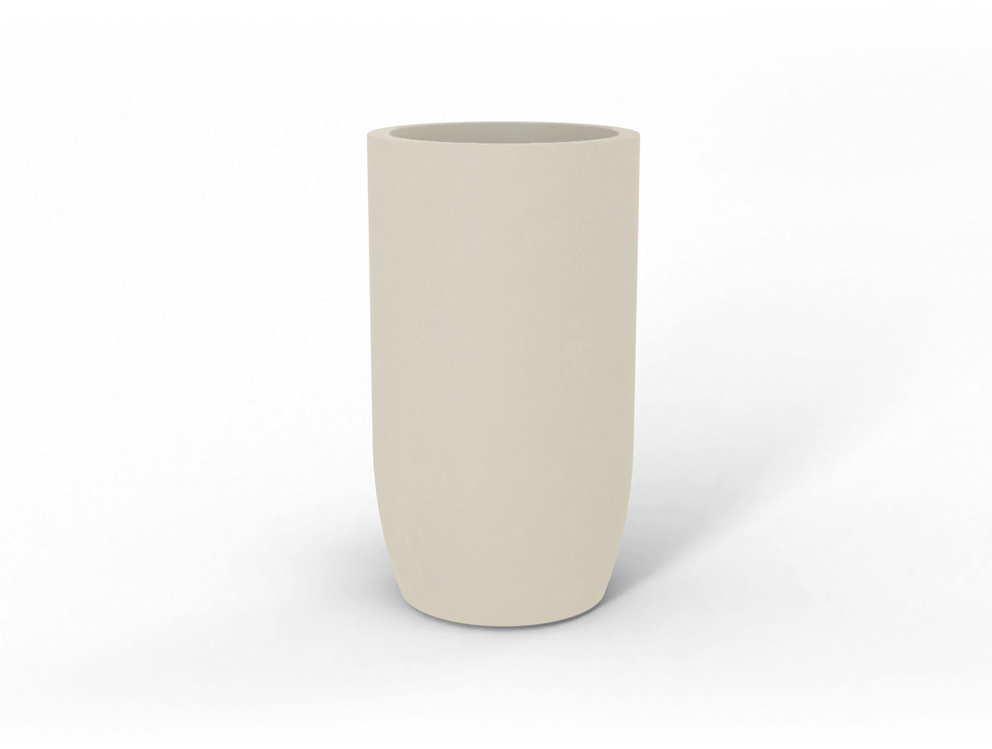Lisbon Round Fiberglass Planter in Satin Beige