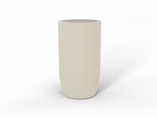 Lisbon Round Fiberglass Planter in Satin Beige