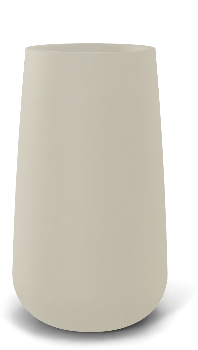 Saigon Round Fiberglass Planter in Satin Beige