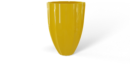 Alicante Round Fiberglass Planter in Gloss Saffron