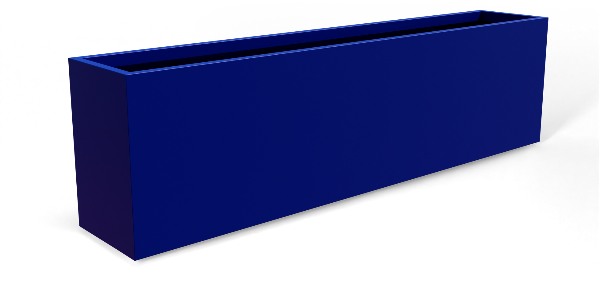Hudson Rectangular Fiberglass Planter in Matte Cobalt Blue