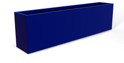 Hudson Rectangular Fiberglass Planter in Matte Cobalt Blue