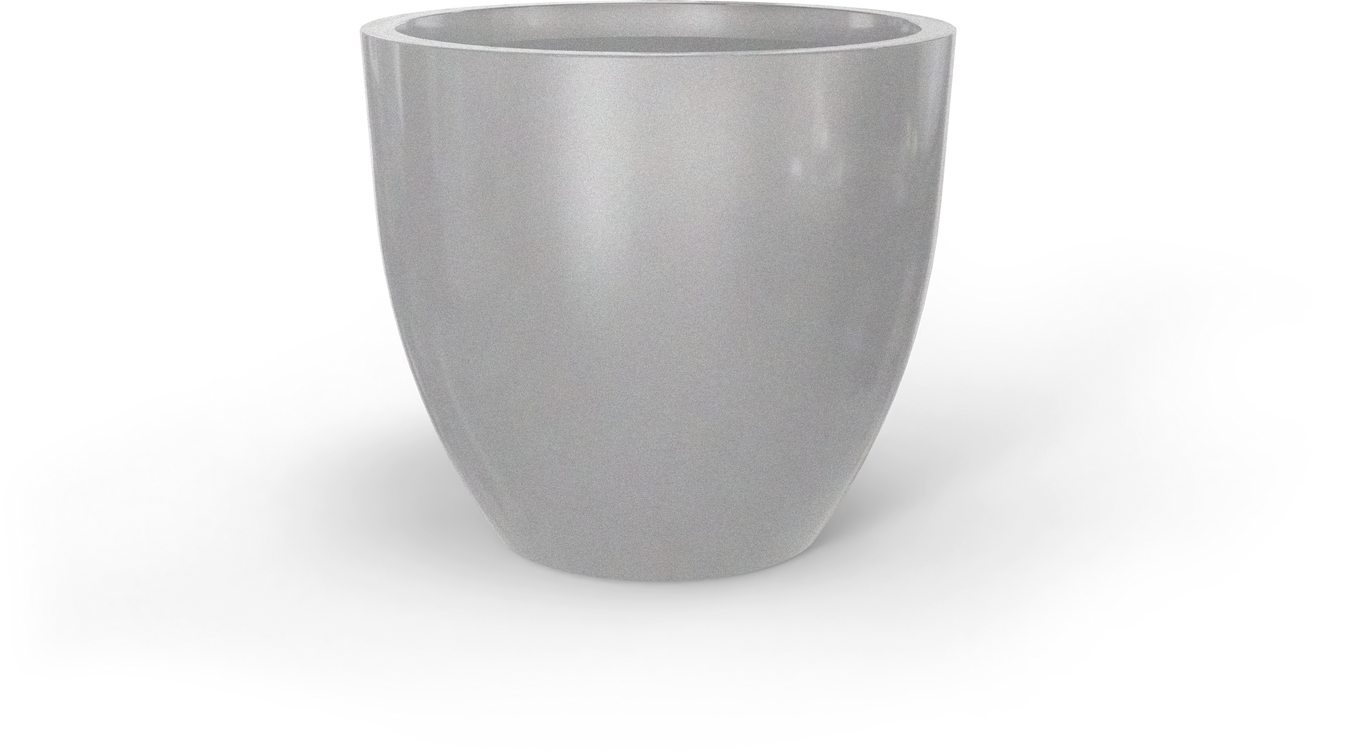 Wannsee Round Fiberglass Planter in Metallic Silver