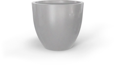 Wannsee Round Fiberglass Planter in Metallic Silver