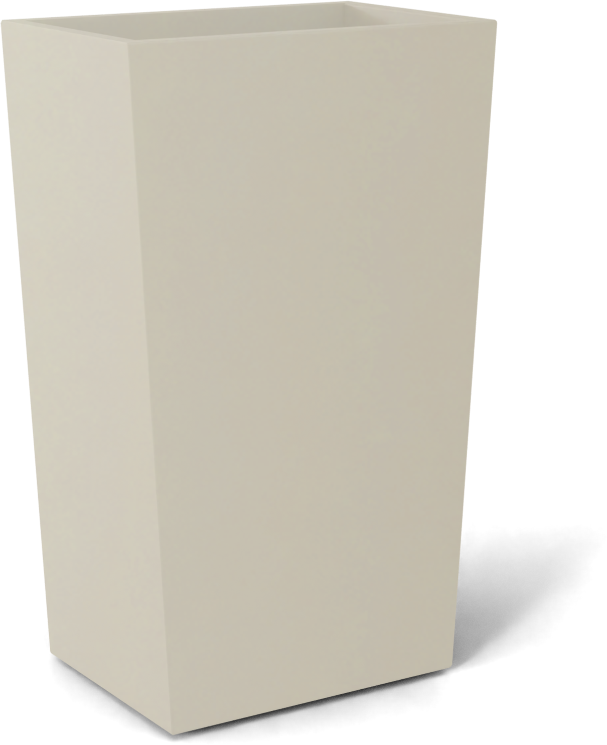 Amsterdam Tapered Rectangular Fiberglass Planter in Satin Beige