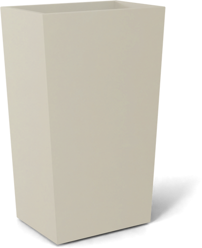 Amsterdam Tapered Rectangular Fiberglass Planter in Satin Beige