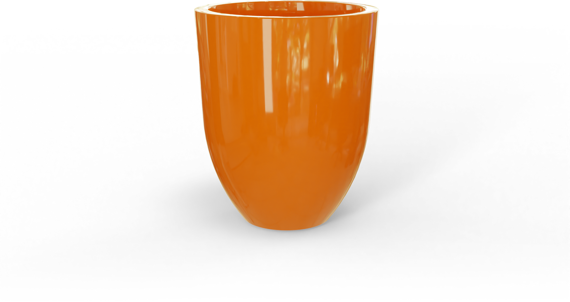 Valencia Round Fiberglass Planter in Gloss Tangerine