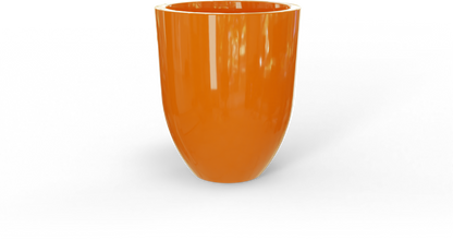 Valencia Round Fiberglass Planter in Gloss Tangerine