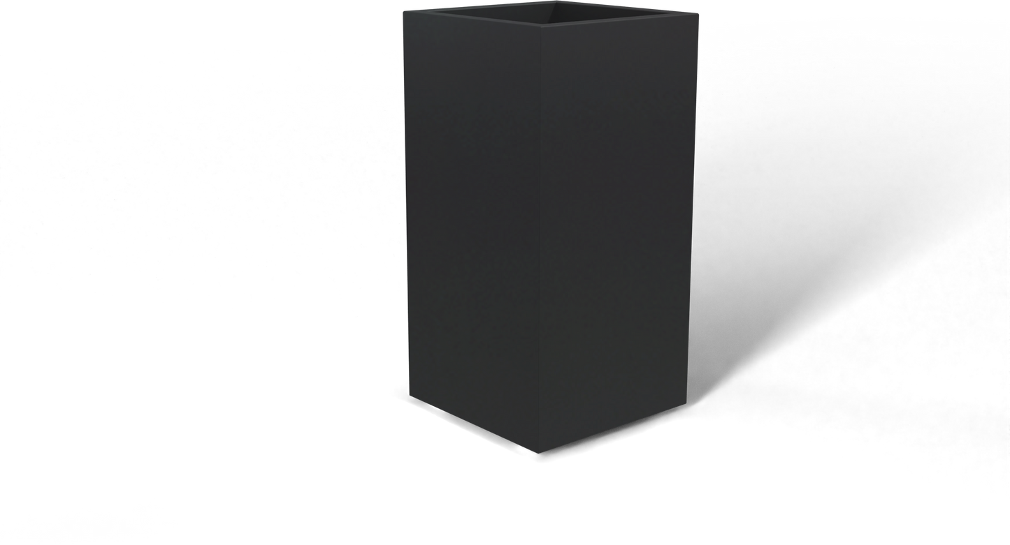 Potsdam Rectangular Fiberglass Planter in Matte Charcoal
