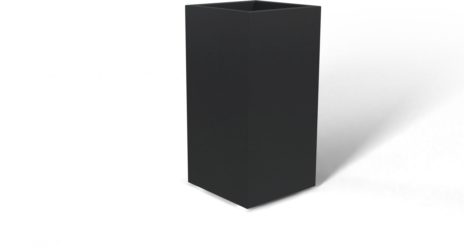 Potsdam Rectangular Fiberglass Planter in Matte Charcoal