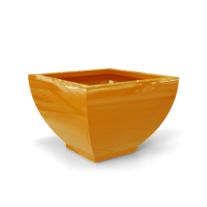 Kathryn Square Fiberglass Planter in Gloss Tangerine