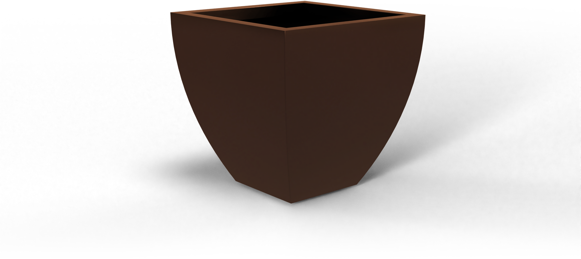 Lima Tapered Square Fiberglass Planter in Matte Dark Brown