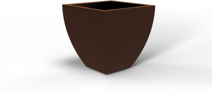 Lima Tapered Square Fiberglass Planter in Matte Dark Brown
