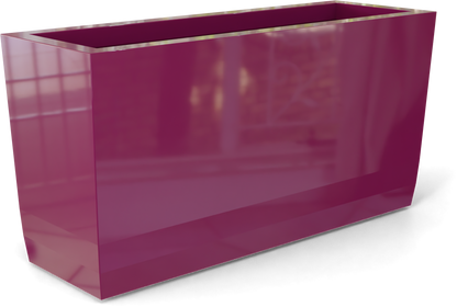 Panama Curved Rectangular Fiberglass Planter in Gloss Eggplant