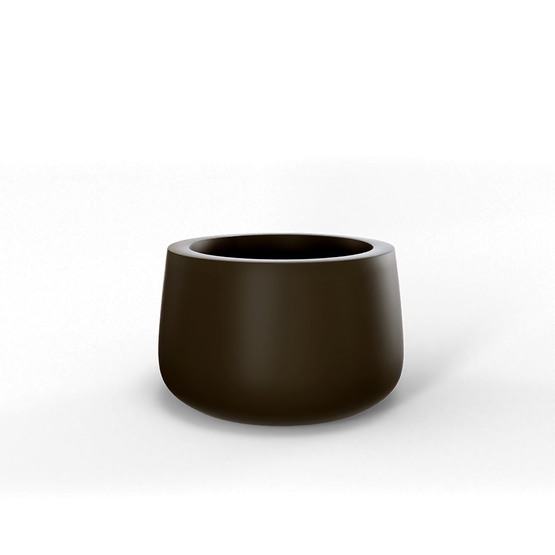 Short Hayden Round Fiberglass Planter in Matte Bronze