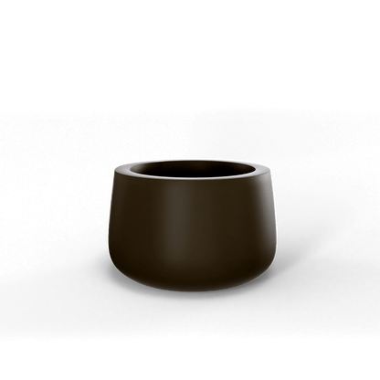 Short Hayden Round Fiberglass Planter in Matte Bronze