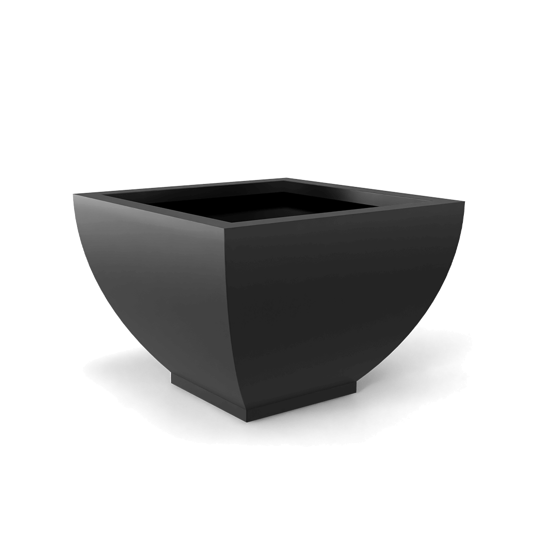 Kathryn Square Fiberglass Planter in Matte Charcoal