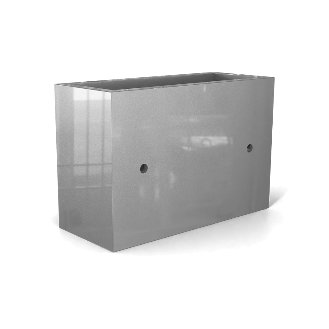 Nile Wall Planter Fiberglass Planter in Metallic Silver