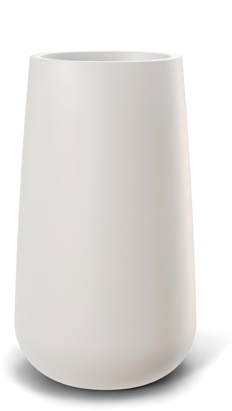 Saigon Round Fiberglass Planter in Matte Cement Grey