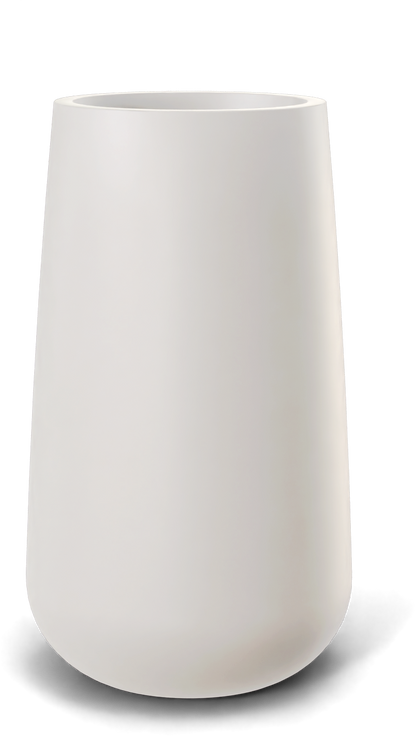 Saigon Round Fiberglass Planter in Matte Cement Grey
