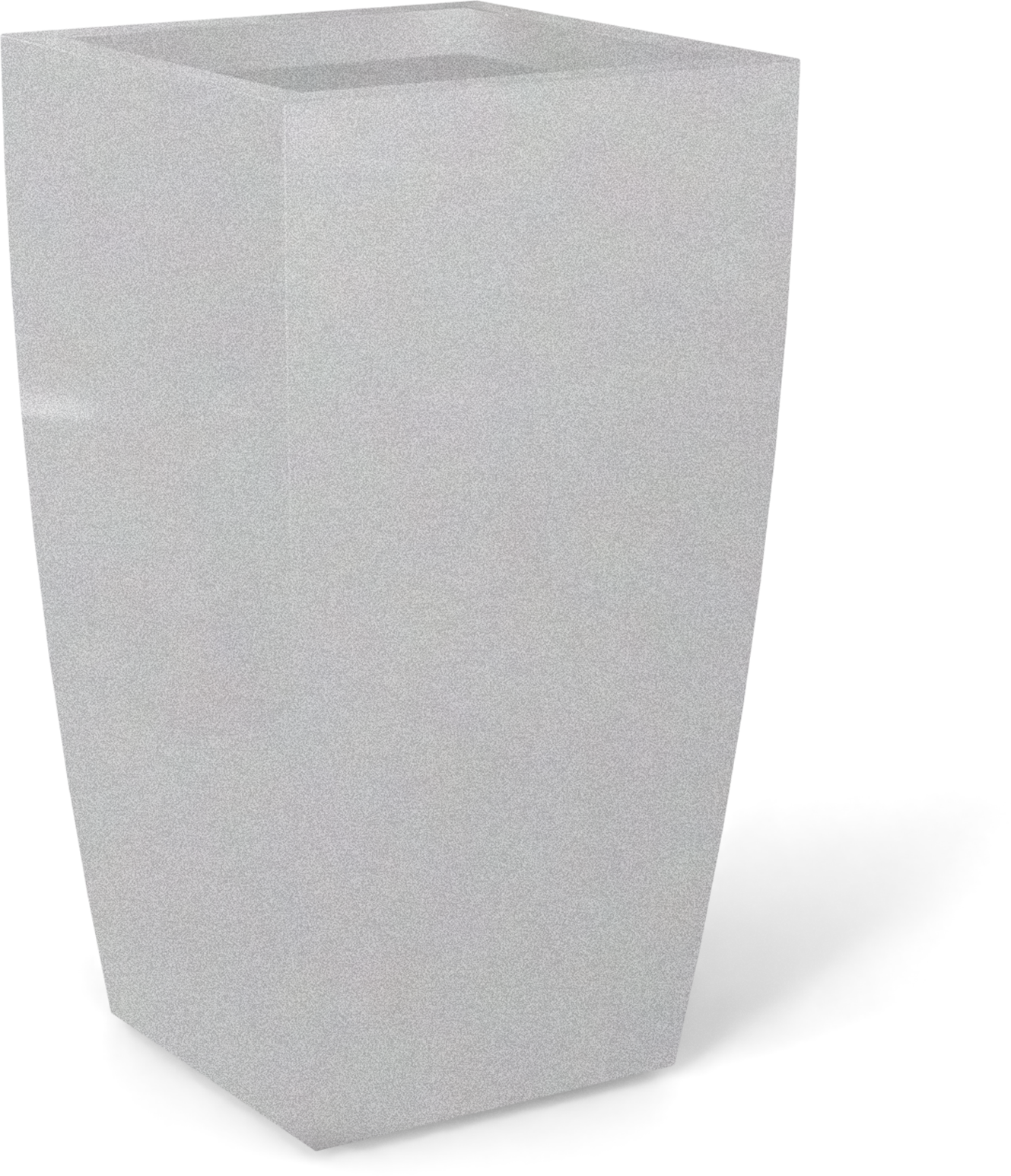 Toulan Tall Tapered Square Fiberglass Planter in Metallic Silver