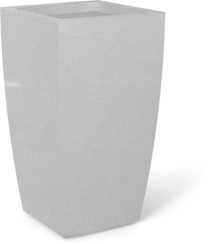 Toulan Tall Tapered Square Fiberglass Planter in Metallic Silver