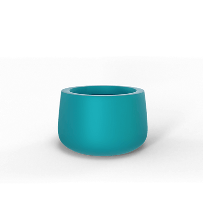 Short Hayden Round Fiberglass Planter in Satin Seafoam Green