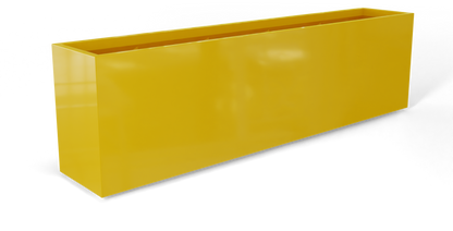 Hudson Rectangular Fiberglass Planter in Gloss Saffron