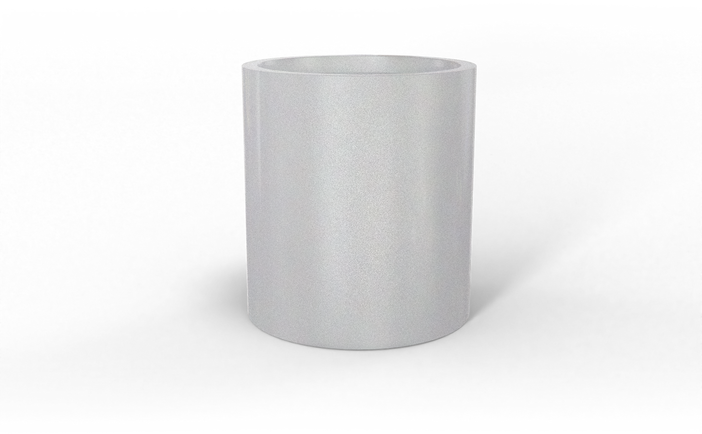 Rio Grande Round Fiberglass Planter in Metallic Silver