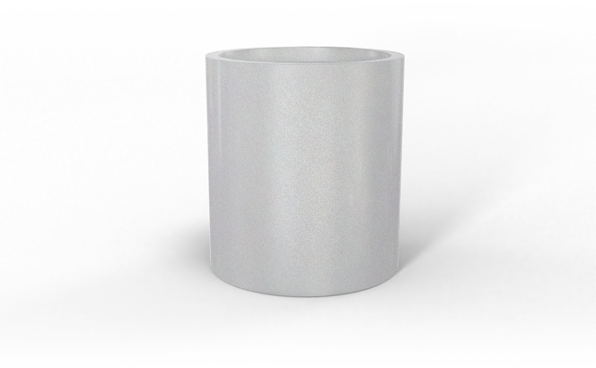 Rio Grande Round Fiberglass Planter in Metallic Silver
