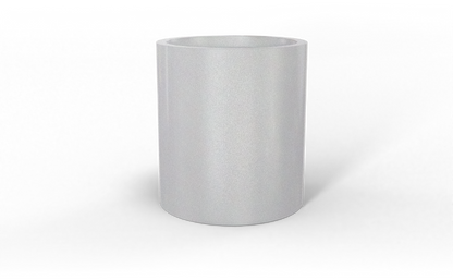 Rio Grande Round Fiberglass Planter in Metallic Silver