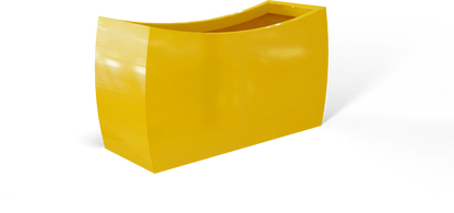 Seoul Curved Rectangular Fiberglass Planter in Gloss Saffron