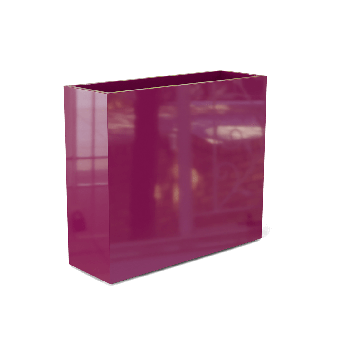 Perth Rectangular Fiberglass Planter in Gloss Eggplant