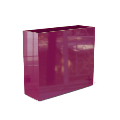 Perth Rectangular Fiberglass Planter in Gloss Eggplant
