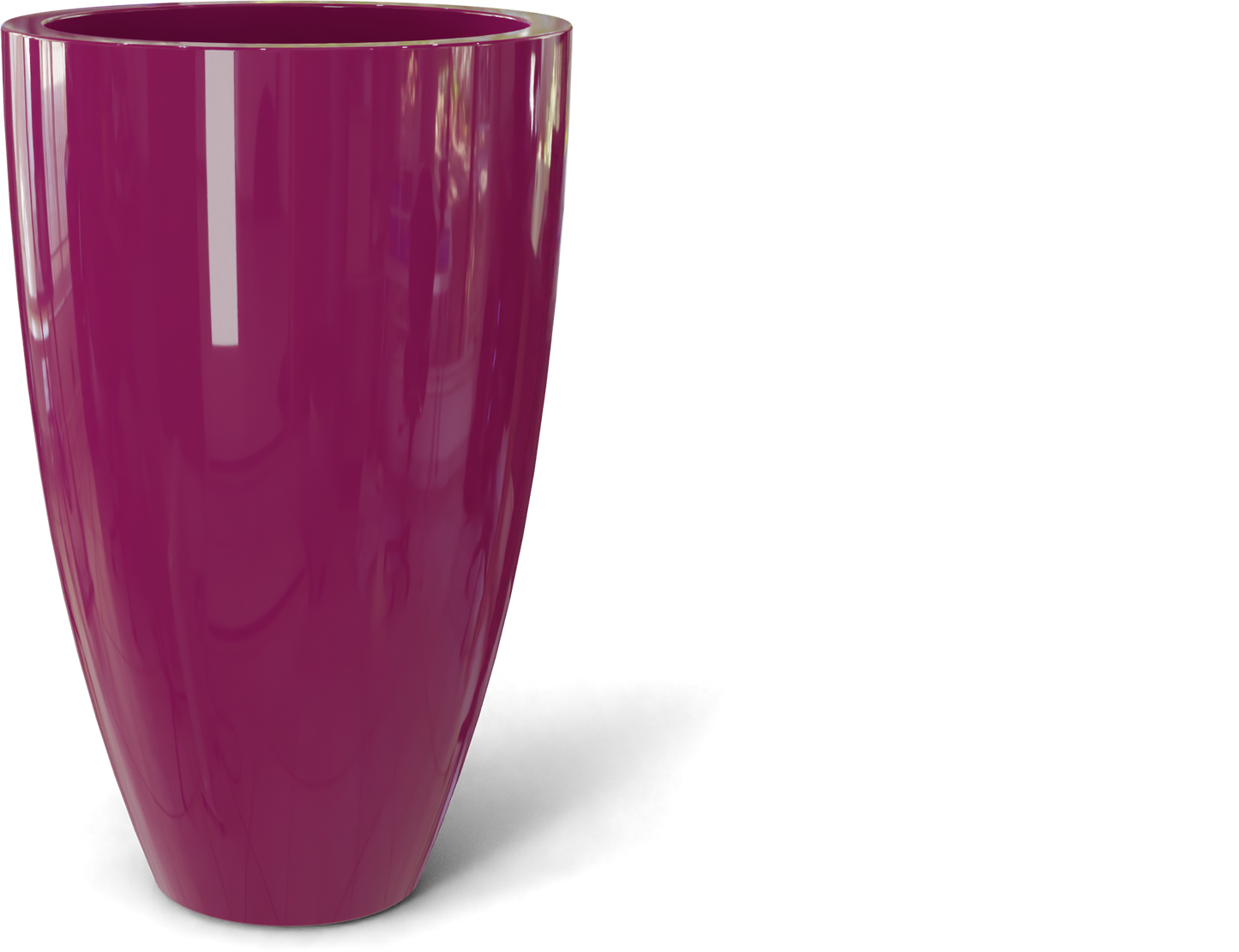 Brannan Round Fiberglass Planter in Gloss Eggplant