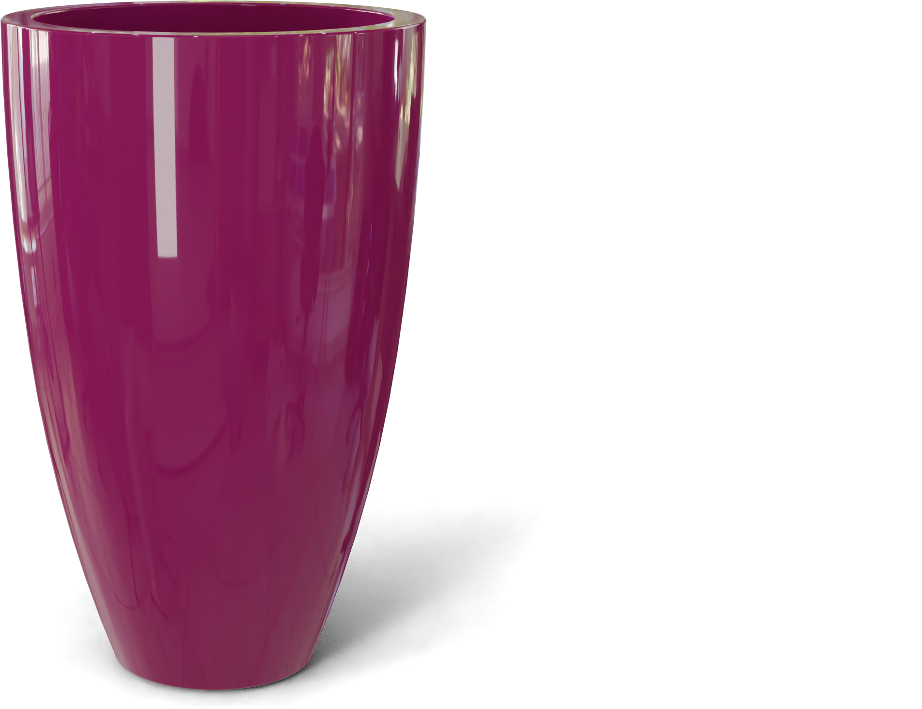 Brannan Round Fiberglass Planter in Gloss Eggplant